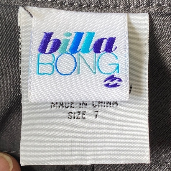 Billabong Women's Black‎ Board Shorts Blue Leg Logo Size 7 - Picture 2 of 15